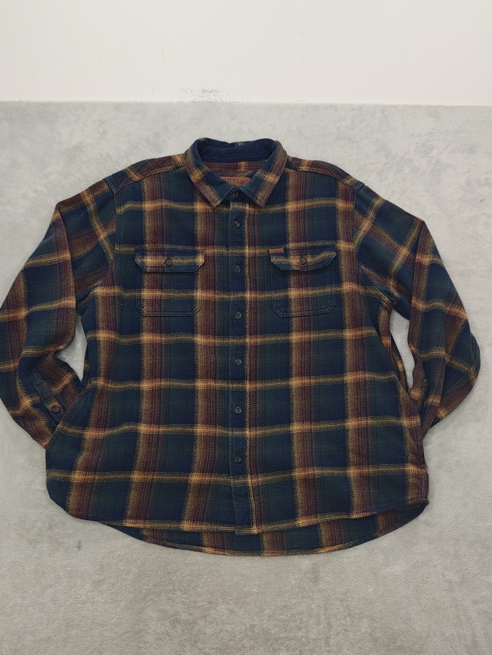 Orvis Green and Brown Plaid Button-Down Shirt